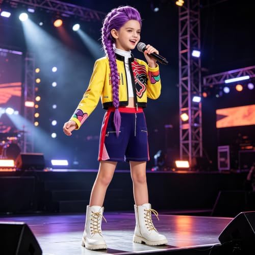 Golden Pop Performer Costume Kids Girls Halloween Costumes Cosplay Outfit