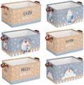 CHENGU 6 Pack Winter Storage Bin Collapsible Winter Christmas Basket