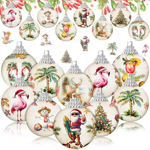 Outus 16 Pcs Christmas Tree Ornaments Ball Vintage Christmas Hanging Decor