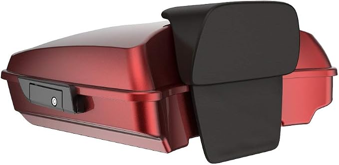 Advanblack Road Glide Tour Trunk Pack Hard Candy Hot Rod Red Flake Razor Tour Trunk Pack Backrest Pad for '97-'25 Harley Touring Road King Street Glide Electra Glide CVO models