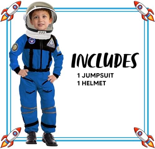 Spooktacular Creations Astronaut Costume with Helmet, Space Suit for Toddler, Kids Astronaut Halloween Costume for Cosplay