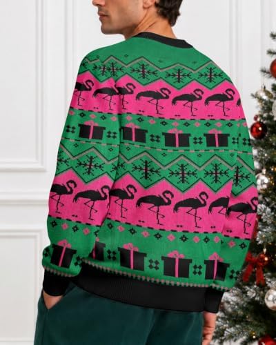 34HD Ugly Xmas Sweater–Funny Knit Christmas Sweater for Women & Men 2025, Long Sleeve Crewneck Holiday Pullover, Unisex Gift