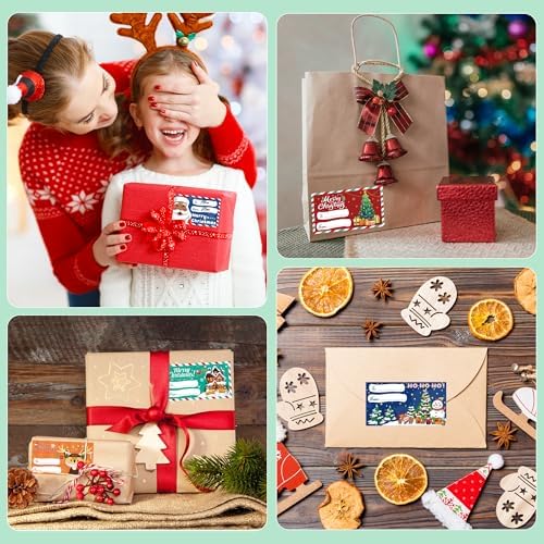 OHOME 500 PCS Christmas Gift Tags - Gift Tags for Christmas Presents - Christmas Gift for Women Men Kids - Christmas Wrapping Paper - Christmas Decorations,2.95 x 1.6 Inch