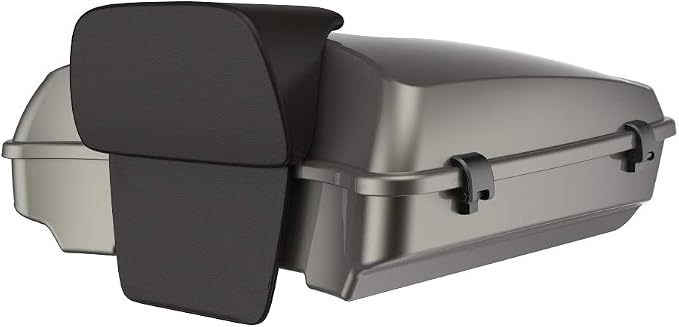 Advanblack Road Glide Tour Trunk Pack Industrial Gray Razor Tour Trunk Pack Backrest Pad for '97-'25 Harley Touring Road King Street Glide Electra Glide CVO models