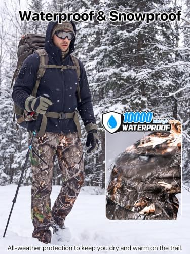 FREE SOLDIER Men's Fleece Lined Pants Softshell Snow Ski Pants