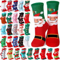 Hoolerry 30 Pairs Christmas Fuzzy Socks Bulk for Adult Gift