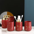 Couple Mouthwash Cup Ceramic Toothbrush Household Tooth Wash Set Hand Sanitizer Press Bottle