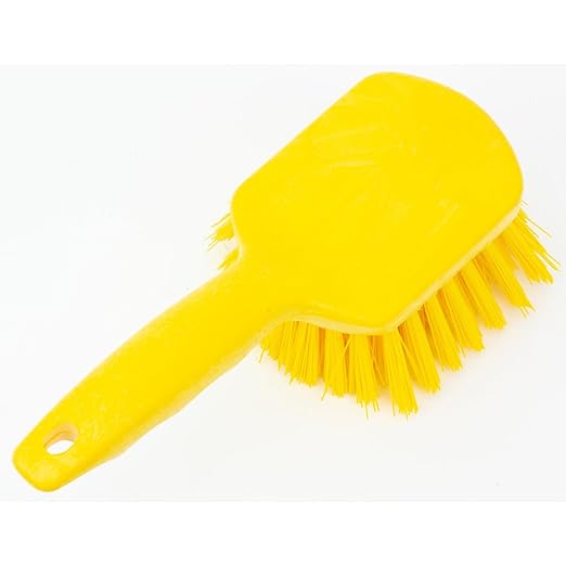 SPARTA 40541EC04 Plastic Scrub Brush, Utility Brush, Kitchen Brush With Hanging Hole For Cleaning, 8 Inches, Yellow (Pack of 1)