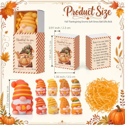 12 Sets Thanksgiving Party Favors Fall Gnome Gifts Bulk Basket Stuffers