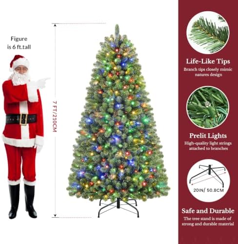 Alupssuc 7ft Classic Spruce Artificial Prelit Christmas Tree