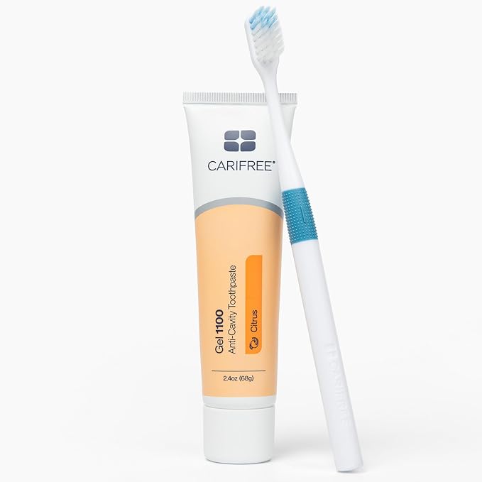 CariFree 100 Fluoride Toothpaste, Nano Hydroxyapatite, Citrus, 2.4oz Pk 2 | Anti-cavity pH neutralizing gel; enamel protection & remineralization; dentist recommended for kids & adults.