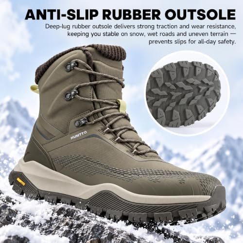 HUMTTO Men's Thermal Insulated Winter Snow Boots
