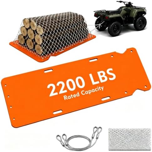 Heavy Duty Yard Drag Sled, 90 x 47 Inch, Cargo Net & Stakes