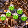 Christmas Light Balls Outdoor, Lighted Hanging Ornaments, Green