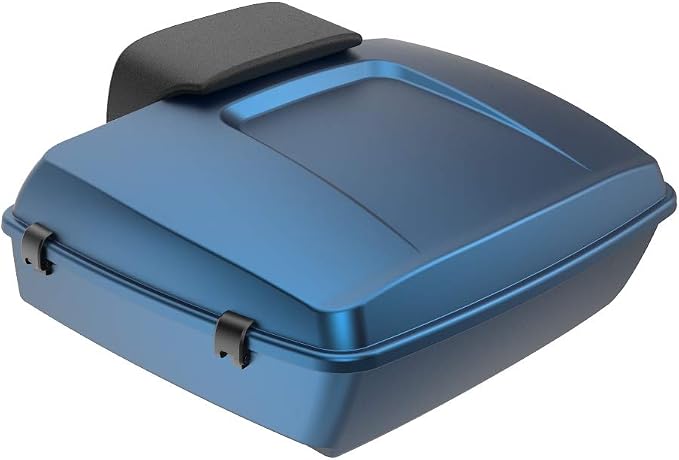 Advanblack Road Glide Tour Trunk Pack Legend Blue Denim Chopped Tour Trunk Pack Backrest Pad for '97-'25 Harley Touring Road King Street Glide Electra Glide CVO models