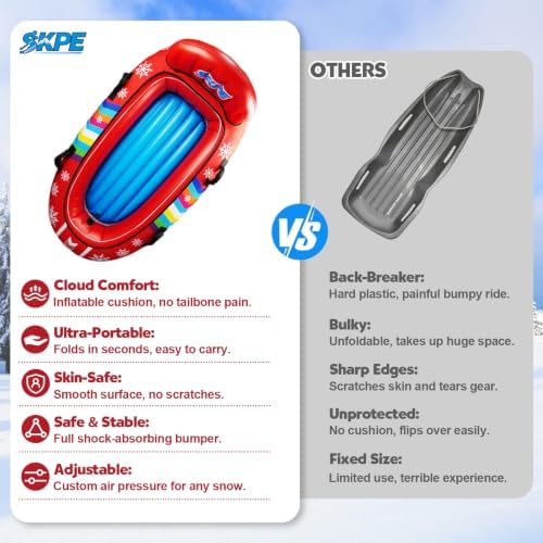 2 Person Snow Tube- Heavy DutyInflatable Snow Sled