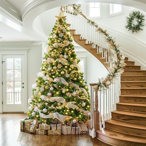 Yaheetech 9ft Prelit Artificial Christmas Tree with 900 Warm White Lights