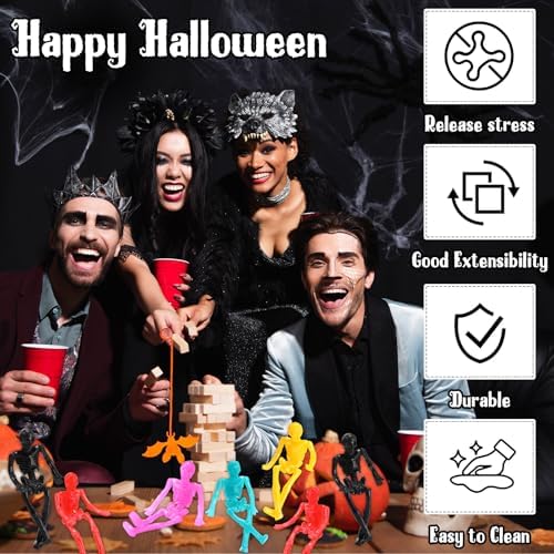 Lenwen 300 Pcs Halloween Stretchy Toy Sticky Hand Toy Bulk, Halloween Style