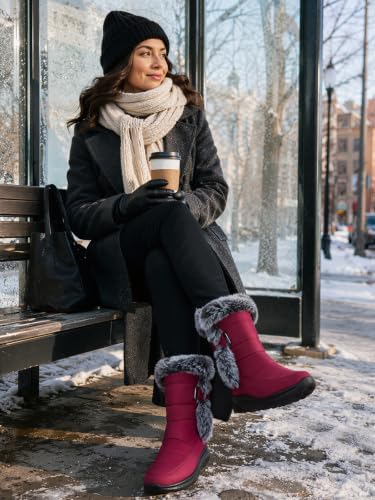 SHIBEVER Warm Winter Boots for Women: Snow Comfortable Casual Walking Boot