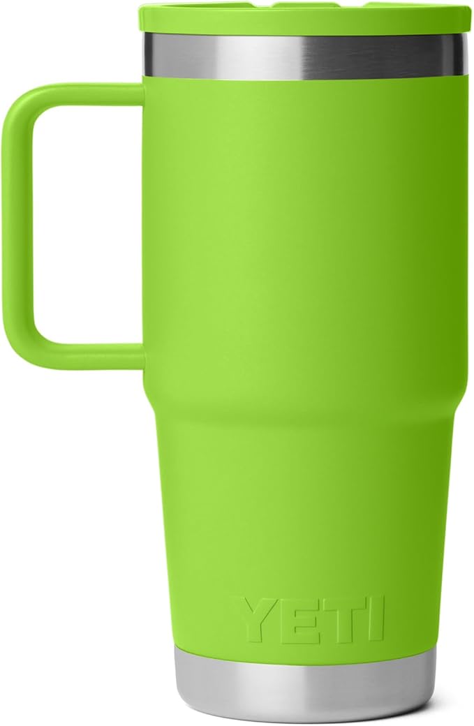 YETI Rambler 20 oz Travel Mug with Flip Straw Lid – Stainless Steel, Vacuum Insulated, Leakproof, Cup Holder Friendly, Venom