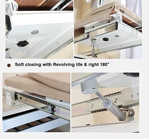 Hiding Ironing Board Foldable Ironing Station in Cabinet for Apartment & Small Room | Sturdy Folding Board, Easy-Release Lever 11.8 (W) x 5.5 (H) x Length 16.9 (L) White
