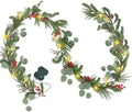 DR.DUDU 9FT Prelit Christmas Garland with Lights Mantel Decorations