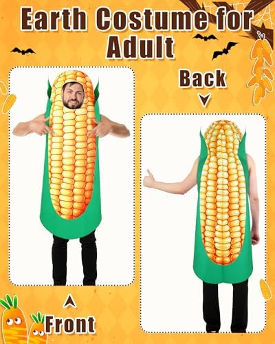 Shihanee 2 Pcs Halloween Corn Carrot Costume Adult Couple Cosplay Suit