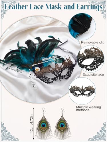 Janmercy 5 Pcs Halloween Peacock Costume Sets Women Gothic Witch Style