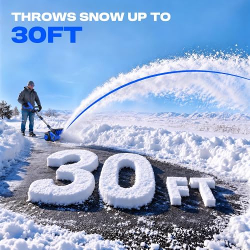 Brushless 40V Cordless Snow Shovel, 18" Electric Snow Blower with 2×4.0Ah Batteries & Fast Charger, 30FT Throw Distance for Driveway, Deck, Patio & Walkway
