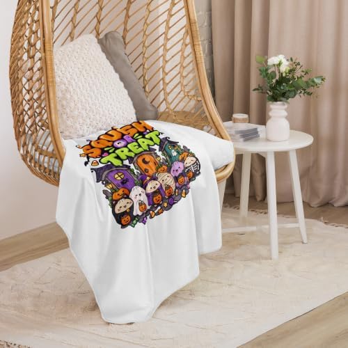 Squish or Treat Kawaii Dumpling Squishy Halloween Graphic Sherpa Throw Blanket