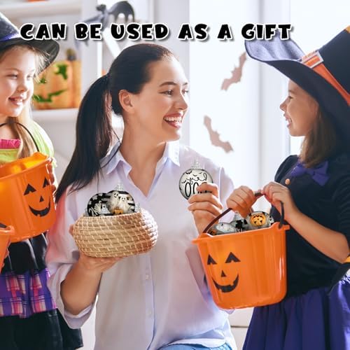 Outus 16 Pcs Halloween Ornaments for Tree Boo Ghost Halloween Ball Hanging Decorations Ghost Vintage Decorative Mini Ball Ornaments Set for Farmhouse Home Indoor Fireplace Holiday Party Favors
