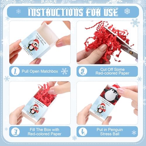 24 Sets Christmas Penguin Gifts with Support Boxes, Holiday Party Favors