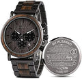 2win Engraved Wooden Watch for Boyfriend My MAN Fiancé Husband Customized Personalized Wood Watches for Men Birthday Anniversary Personalized Watch