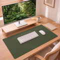 Leather Desk Mat 36" x 17", Olive Green Leather Desk Pad Protector