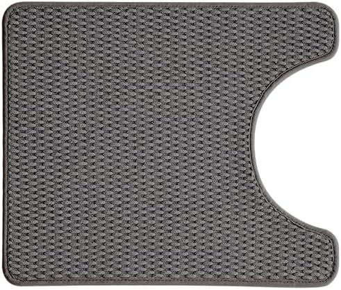 TYUU Toilet Rug, Thin Toilet Rugs U Shaped Washable Non Slip Absorbent Quick Dry Low Pile Toilet Mat, Dark Grey 20"x24" U Shape