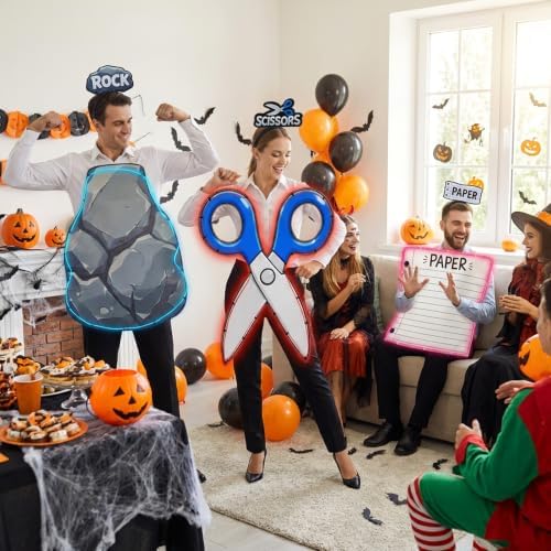 Halloween Rock Paper Scissors Costume,Trio Group Outfit with Headband