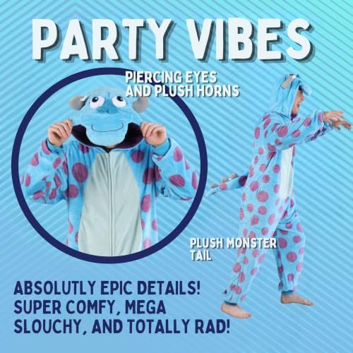 Funziez! Slim Fit Adult Onesie - Animal Costume - Plush Unisex Halloween One Piece Cosplay Suit for Women and Men
