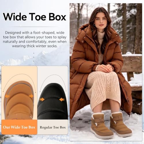 XIHALOOK Womens Snow Boots Winter Waterproof Mid-Calf Boots