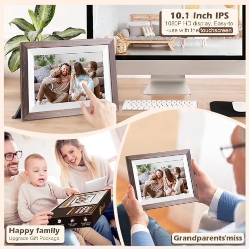 Ciowain 10.1" WiFi Digital Picture Frame, Smart Cloud, Frameo App