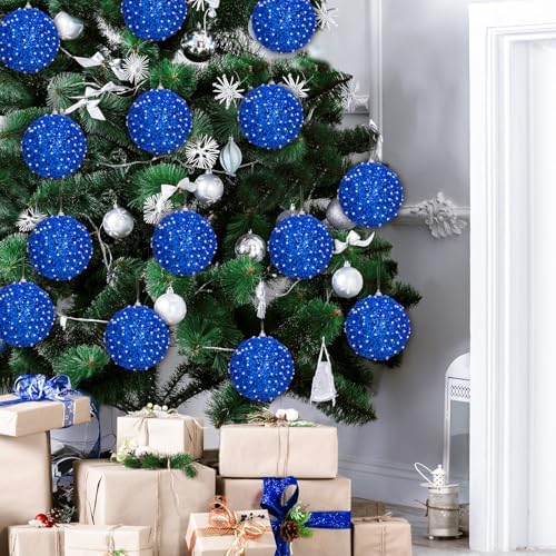 Lyrow 24 Pcs 4" Christmas Ball, Blue