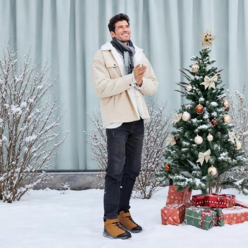 FitVille Wide Winter Boots for Men Warm Fur Lined Snow Boots