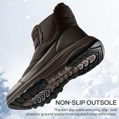 Coostar Snow Boots for Men Waterproof Winter Boots with Arch Support Lightweight Outdoor Casual Boot