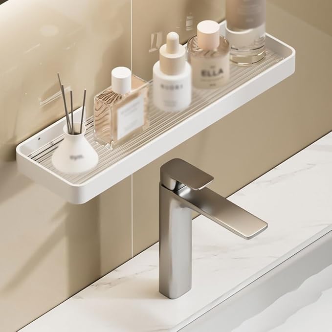 Toothbrush Rack Acrylic Bathroom Toothbrush Holder White Toothpaste Holder Wall-Mounted Storage Rack Easy to Install Without Drilling Bathroom Toothbrush Holder