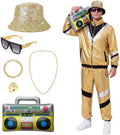 SOMSOC 80s 90s Hip-Hop Tracksuit Costume Set for Men Halloween Party