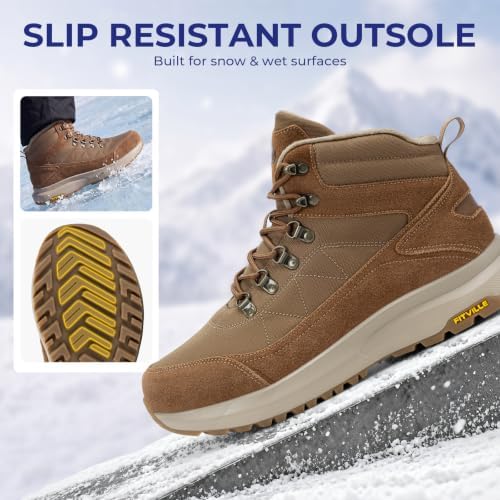 FitVille Extra Wide Winter Boots for Men, Water Repellent Snow Boots
