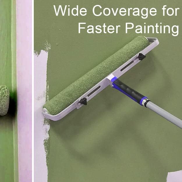 Allgala 18 Inch Shedless Lint Free Paint Roller Covers with End Caps for Wall Ceiling Floor with All Surfaces -3PK-TH10320