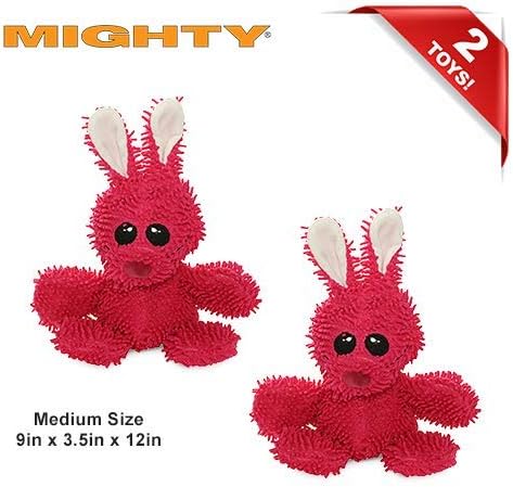MIGHTY® 2 Pack Microfiber Medium Rabbit Dog Toys | Ultra Durable Plush Toy with Multiple Layers & Reinforced Seams , Washable and Floats , Mighty® Construction