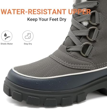 DREAM PAIRS Women’s Lace Up Ankle Snow Boots