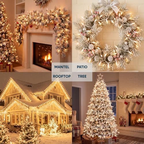 Joiedomi Christmas String Lights Indoor,300(3x100) Mini Warm Fairy Light,64.5FT Lighting Decor for Patio Dorm Classroom Bedroom Holiday Wedding Party Garland Birthday Festival,White Wire