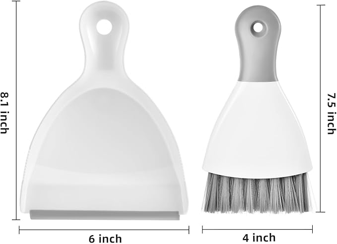 SUBEKYU Mini Hand Broom and Dustpan Set, Small Dustpan and Brush Set, Handheld Dust Pan, 1PCS